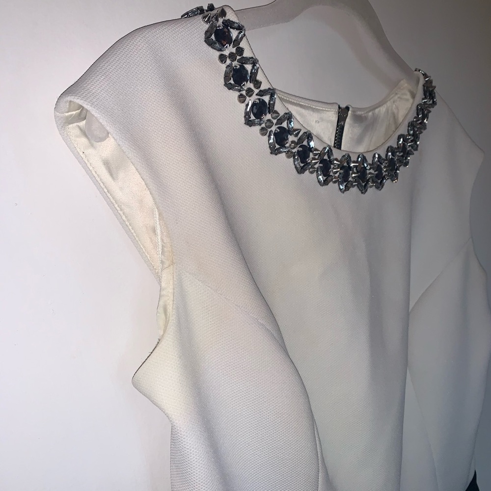 white/black formal romper